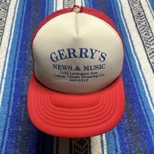 Vintage 80s Gerry's News & Music High Point NC Trucker Hat Young An Snapback
